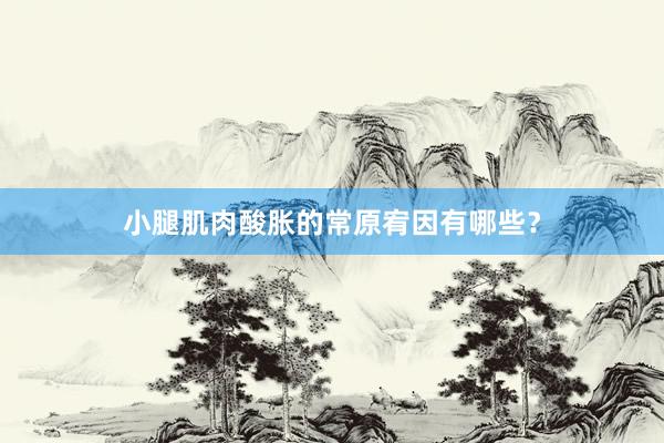 小腿肌肉酸胀的常原宥因有哪些？